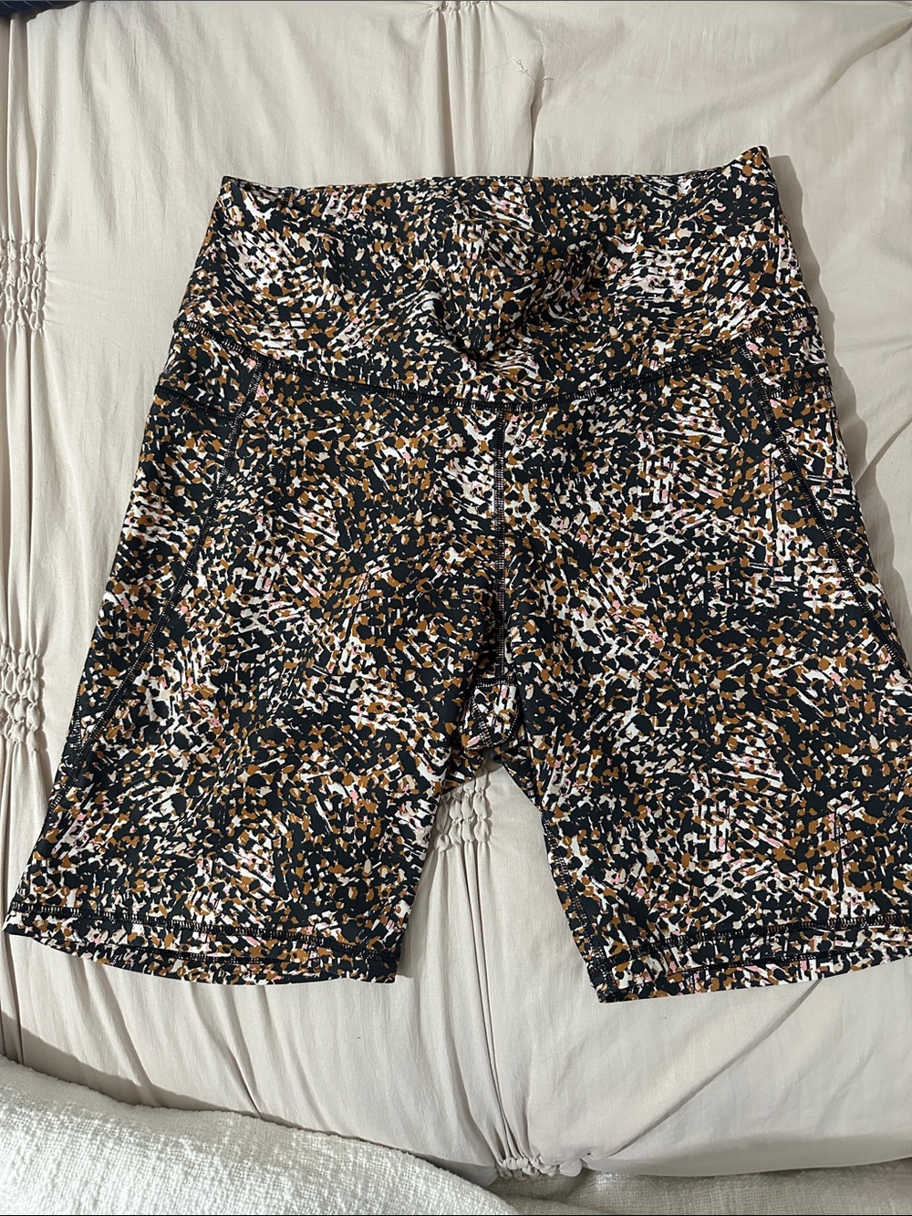 Old Navy Black Multi Abstract Print Bike Shorts